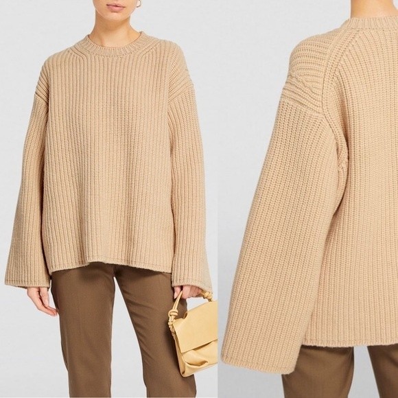 Nanushka Sweaters - NANUSHKA Women’s Large Maura Crew Neck Sweater NWT Camel Wool Cashmere Nanushka